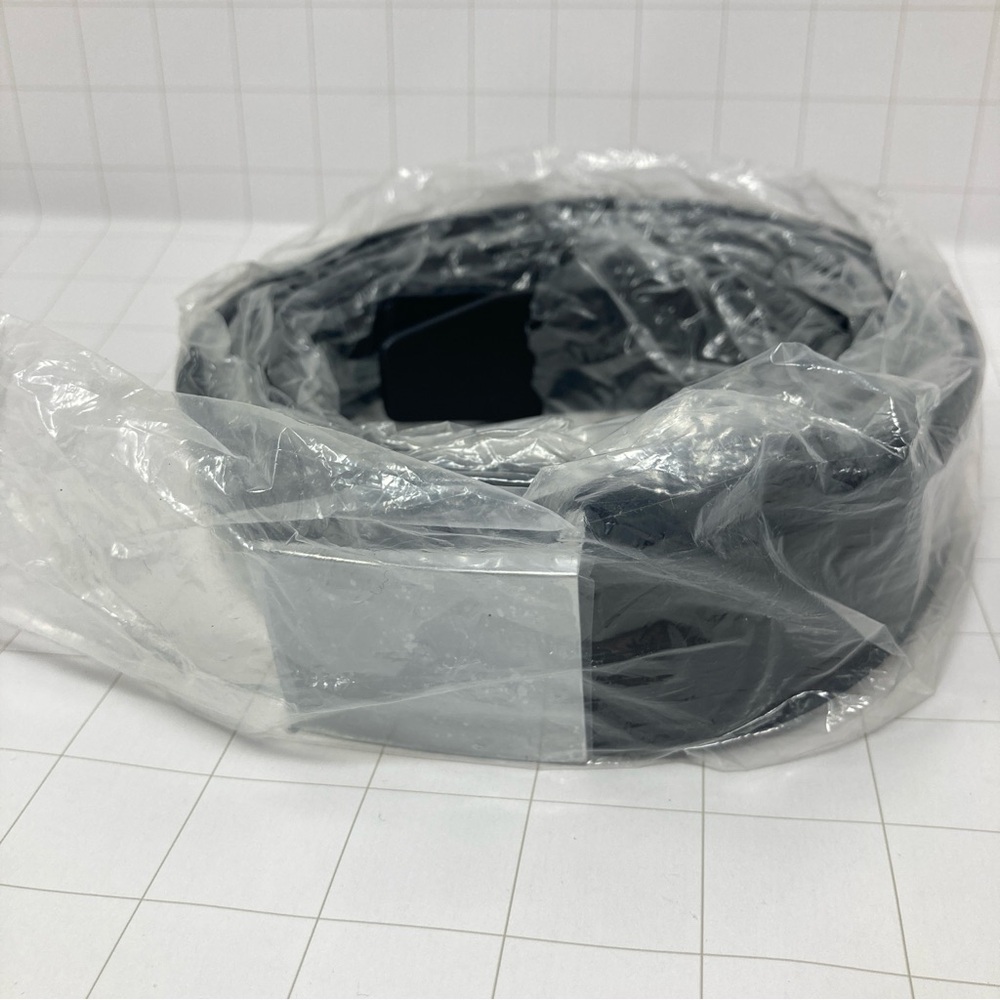Brand New Men’s 4XL Black Leather Belt with brushed silver buckle